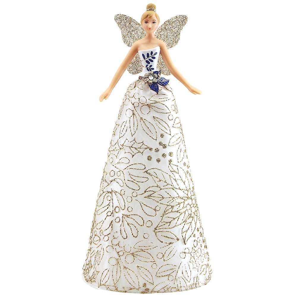 104179570_max GISELA GRAHAM WHITE,BLUE+GOLD FAIRY TREE TOPPER - Image 1