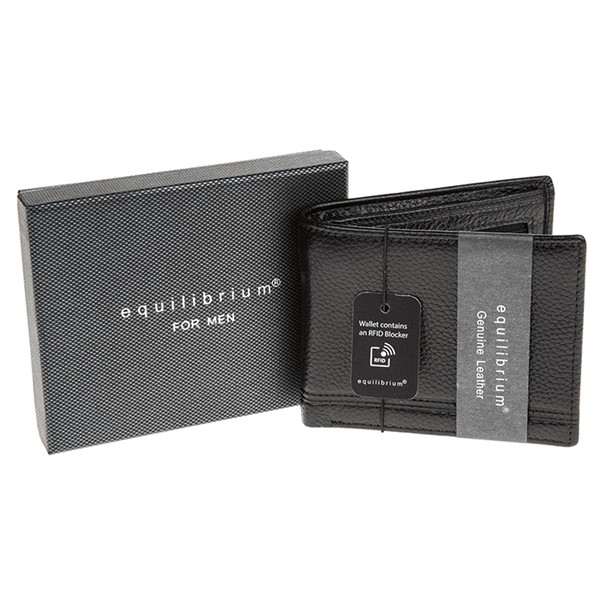 289925 MENS RFID LEATHER WALLET BLACK - Image 1