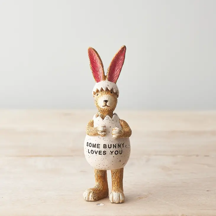 2b147b47e89899099396f6d8affb55f5b714184619b2760dbb83b84b323710a8 SOME BUNNY LOVES YOU RABBIT ORNAMENT 14CM - Image 1