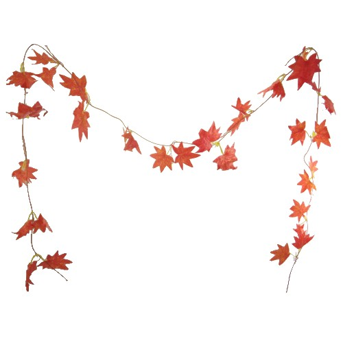 889536 AUTUMN MAPLE LEAVES RED/ORANGE 8FT GARLAND - Image 1