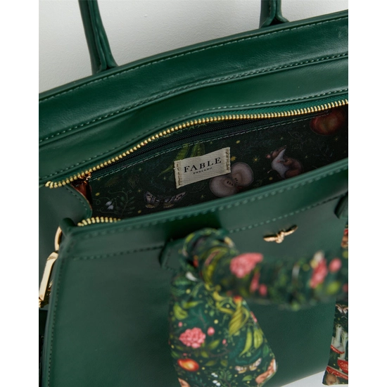 FABLE & CATHERINE ROWE IN TO THE WOODS FOREST GREEN TOTE BAG - Image 2
