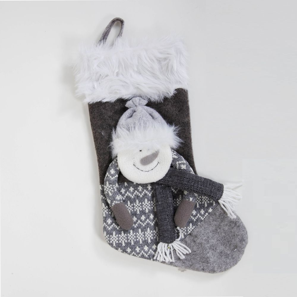 GREY SNOWMAN GREY SNOWMAN STOCKING - Image 1
