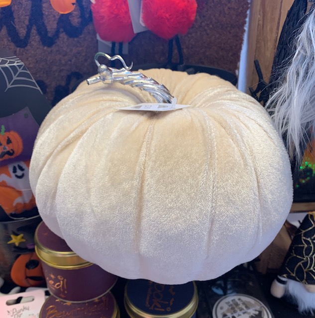 IMG_9318 CREAM VELVET PUMPKIN 20CM - Image 1