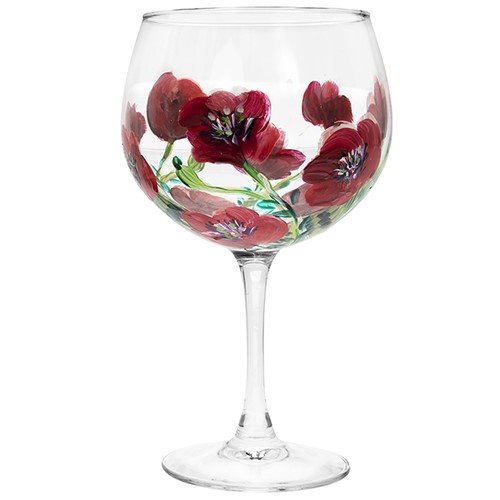 LP46702-500x500 POPPIES PAINTED GIN GLASS - Image 1