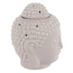 Small Grey Buddha Head Oil Burner - Image 3