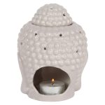 Small Grey Buddha Head Oil Burner - Image 4