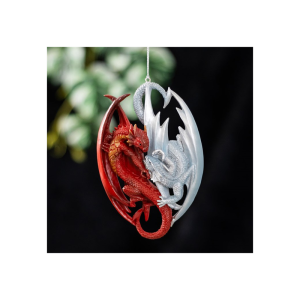 Fire and Ice Dragon Hanging Ornament by Anne Stokes - Image 4