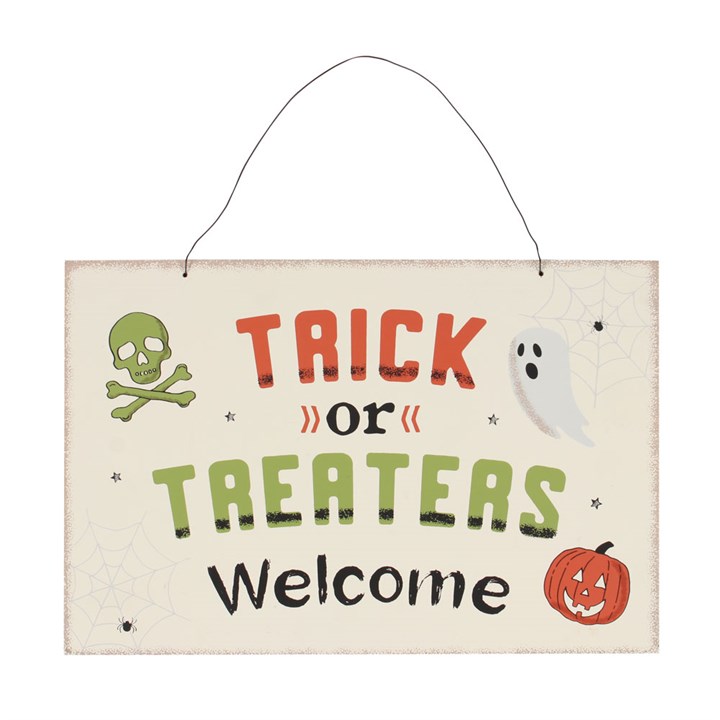 TR_64222 TRICK OR TREATERS WELCOME PLAQUE - Image 1