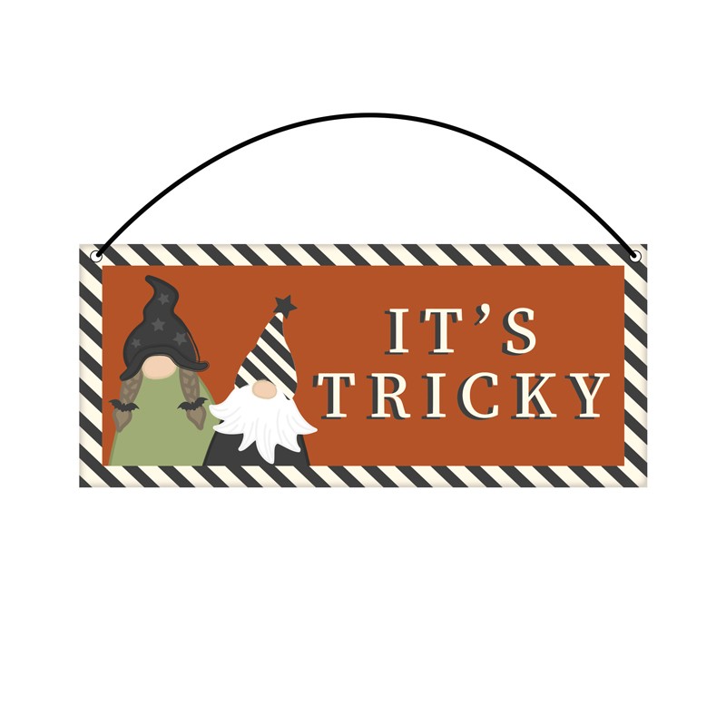 YTC539AW GONKS..IT'S TRICKY METAL HANGING SIGN - Image 1