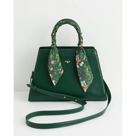 FABLE & CATHERINE ROWE IN TO THE WOODS FOREST GREEN TOTE BAG