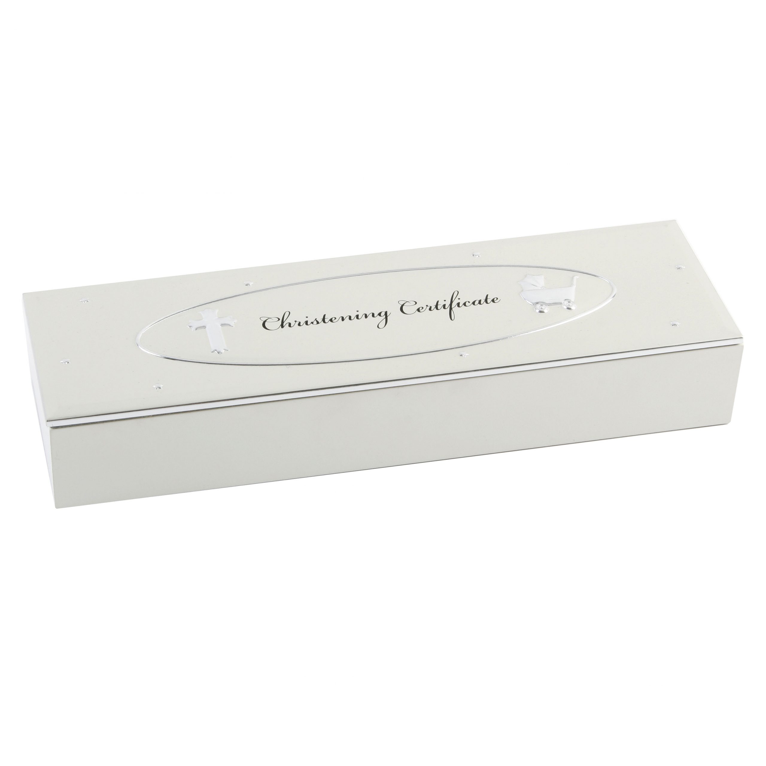 cg513 CHRISTENING CERTIFICATE HOLDER (CROSS & PRAM) - Image 1