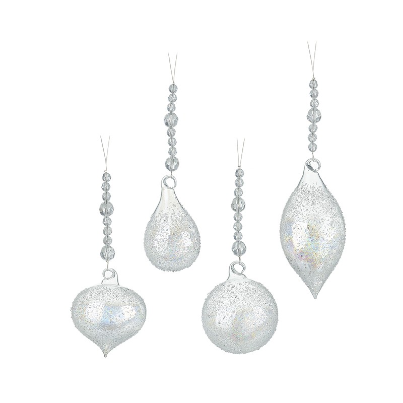 GLASS BAUBLES MIX..SET OF 4 - Image 1