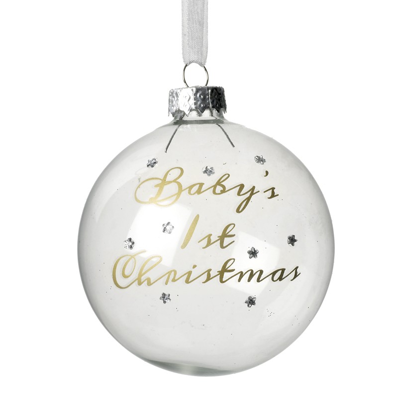 BABY'S 1ST CHRISTMAS OPAQUE BAUBLE - Image 1