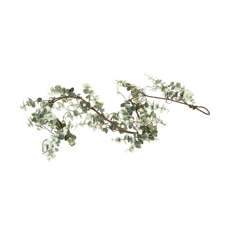 GREEN & WHITE BERRY GARLAND 130CM - Image 1