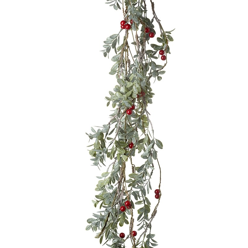 GREEN LEAF & RED BERRY GARLAND - Image 1