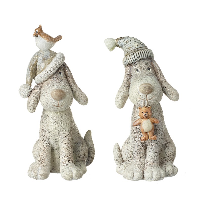 SITTING DOGS WEARING HATS..SET OF 2 - Image 1