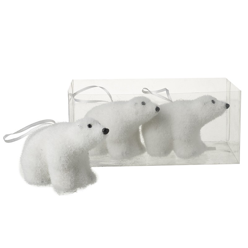 POLAR BEAR DECORATIONS..SET OF 3 - Image 1