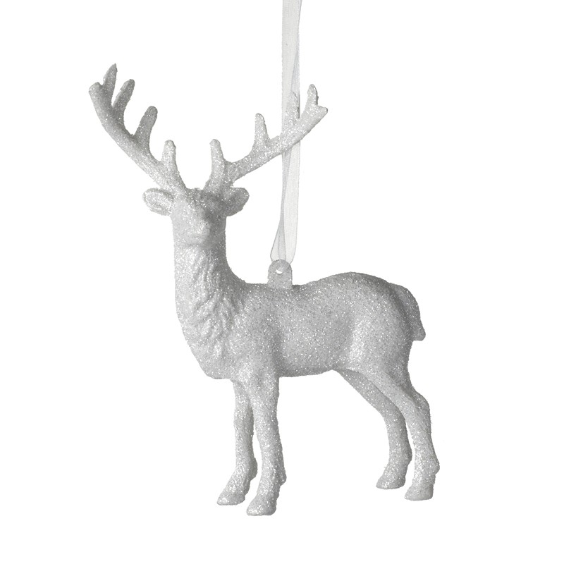 GLITTER REINDEER HANGING DECORATION - Image 1