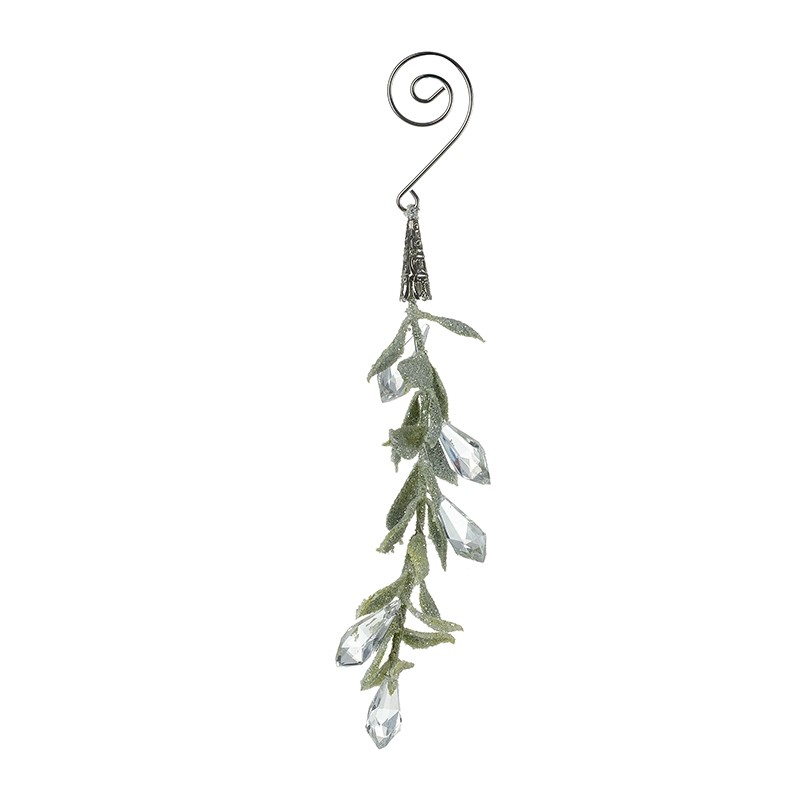 ACRYLIC BEADED & LEAVES DECORATION - Image 1