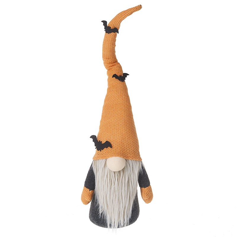 HALLOWEEN GONK..ORANGE HAT WITH BATS - Image 1