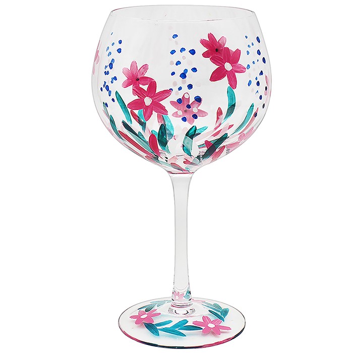 WILDFLOWER PAINTED GIN GLASS