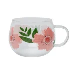 PINK ROSE GLASS MUG