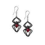 BLACK WIDOW DROPPER EARRINGS BY ALCHEMY ENGLAND