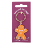 Pink Bow Gingerbread Man Keyring - Image 2