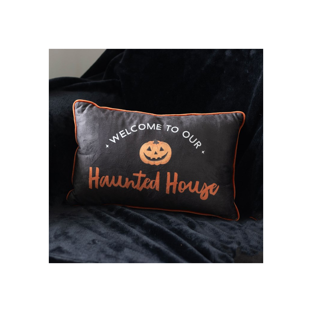 40cm Rectangular Haunted House Cushion - Image 1