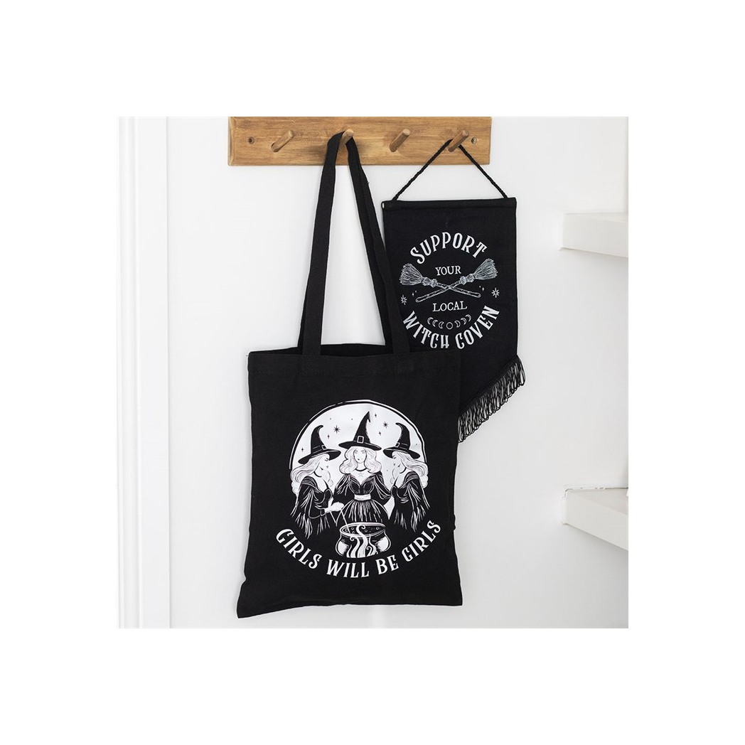 Girls Will Be Girls Witchy Polycotton Tote Bag - Image 1
