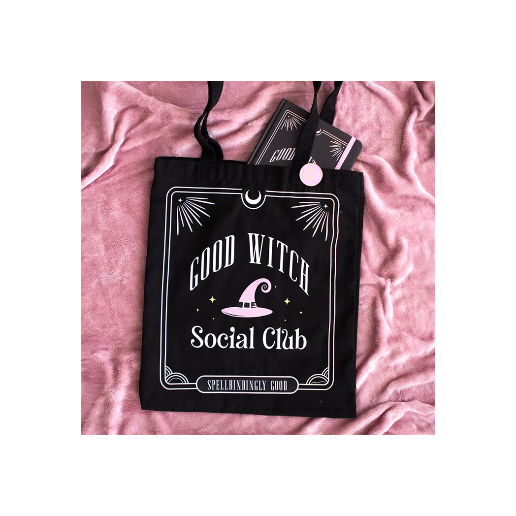 Good Witch Social Club Polycotton Tote Bag with Pin Badge - Image 1