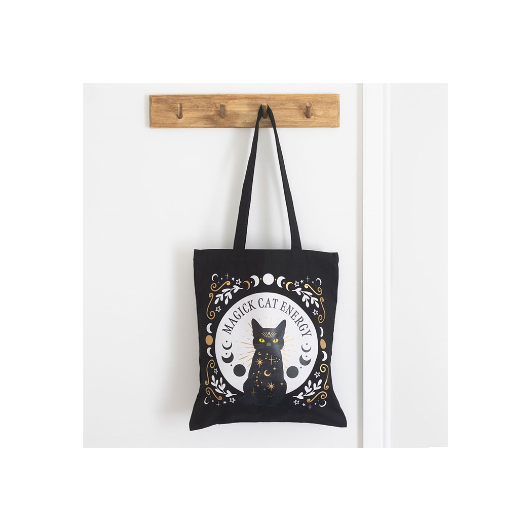 Black Magick Cat Energy Tote Bag - Image 1