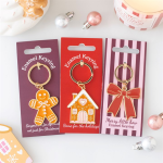 Pink Bow Gingerbread Man Keyring - Image 5