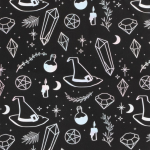 Crystal Witch Print Polycotton Tote Bag - Image 3