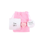 I Love You Rose Quartz Crystal Heart in a Bag