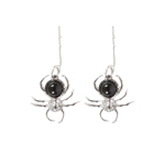Black Obsidian Spider Threader Earrings - Image 3