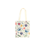 Cream Folk Print Polycotton Tote Bag - Image 2