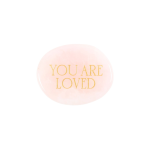 You Are Loved Rose Quartz Crystal Palm Stone - Image 2