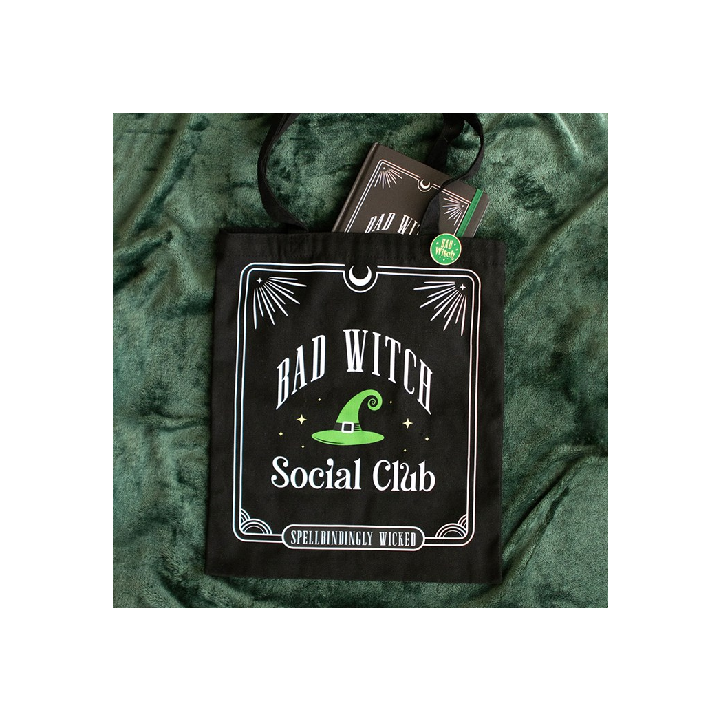 Bad Witch Social Club Polycotton Tote Bag with Pin Badge - Image 1