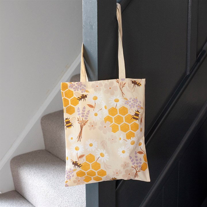 Honey Bee Print Tote Bag - Image 1