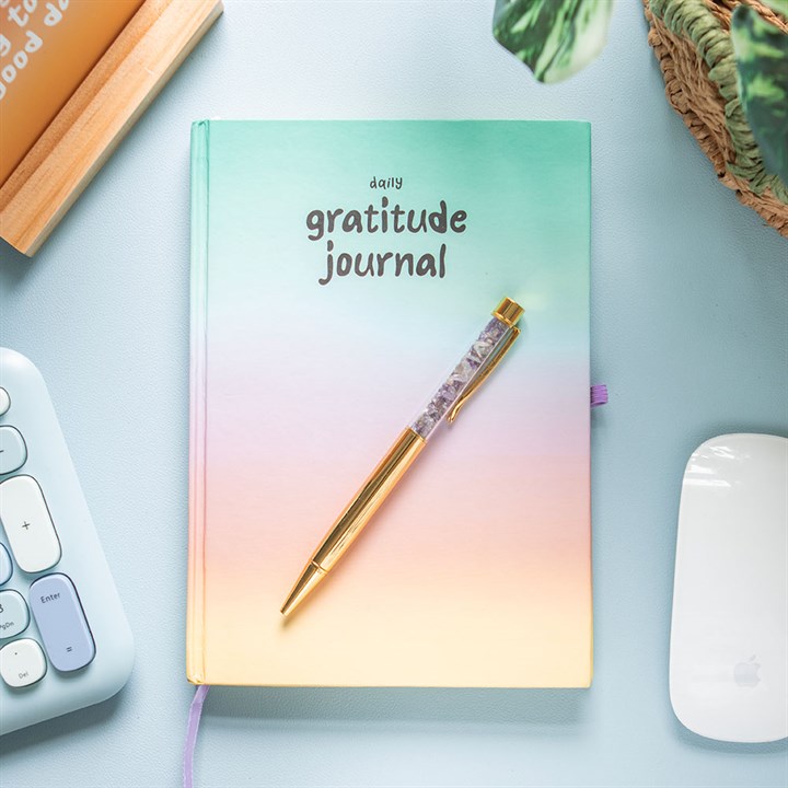 Multicoloured Gratitude Journal with Amethyst Pen - Image 1