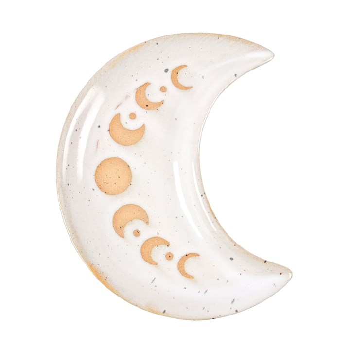 12cm Moon Phase Crescent Ceramic Trinket Tray - Image 1