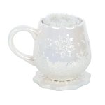 Iridescent Snowflake Mug, Coaster and Socks Set - Image 2