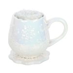 Iridescent Snowflake Mug, Coaster and Socks Set - Image 3