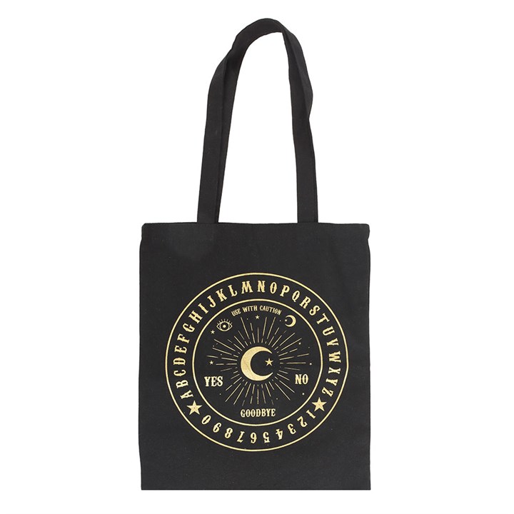 Black and Gold Talking Board Polycotton Tote Bag - Image 1