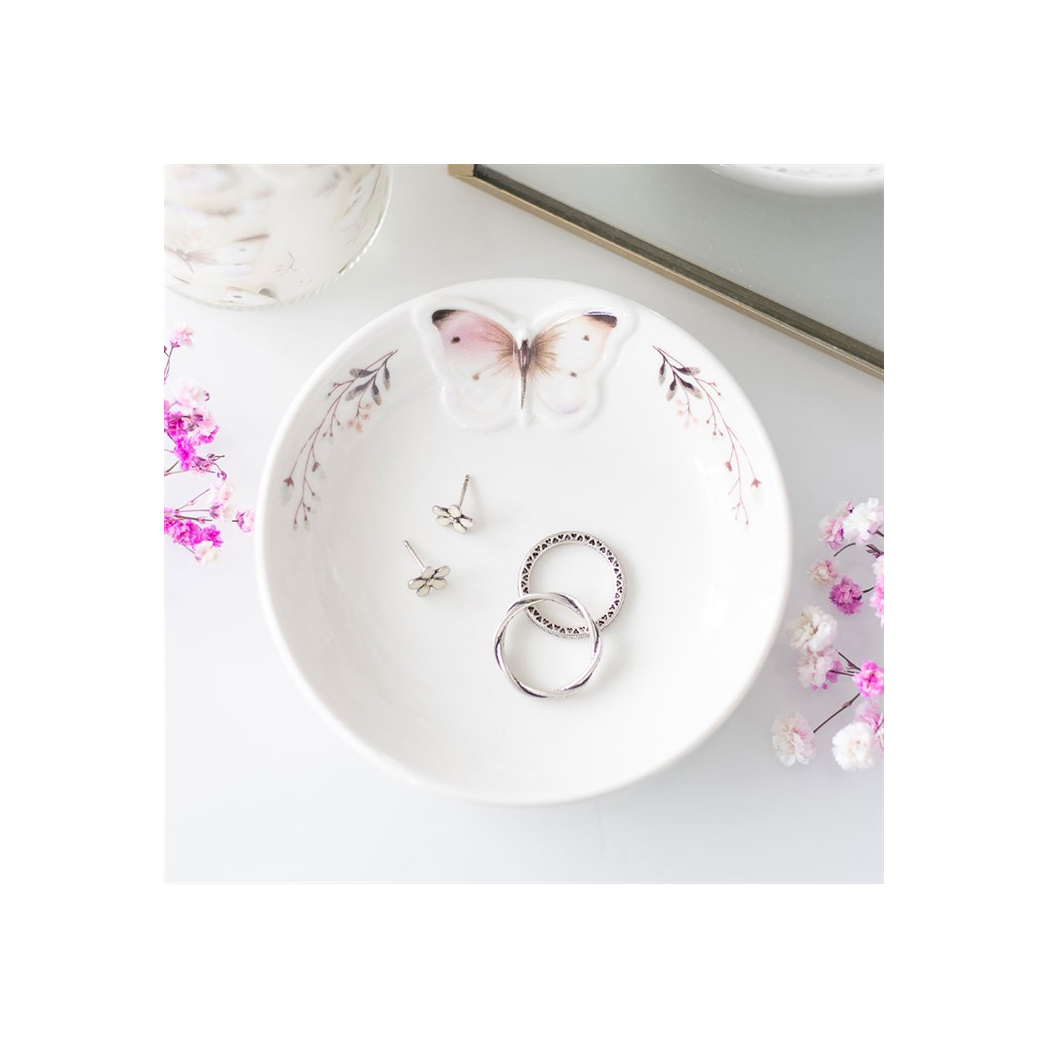 White Butterfly Trinket Dish - Image 1