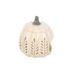 Cream Leaf Cut Out Pumpkin Oil Burner and Wax Warmer - Image 4