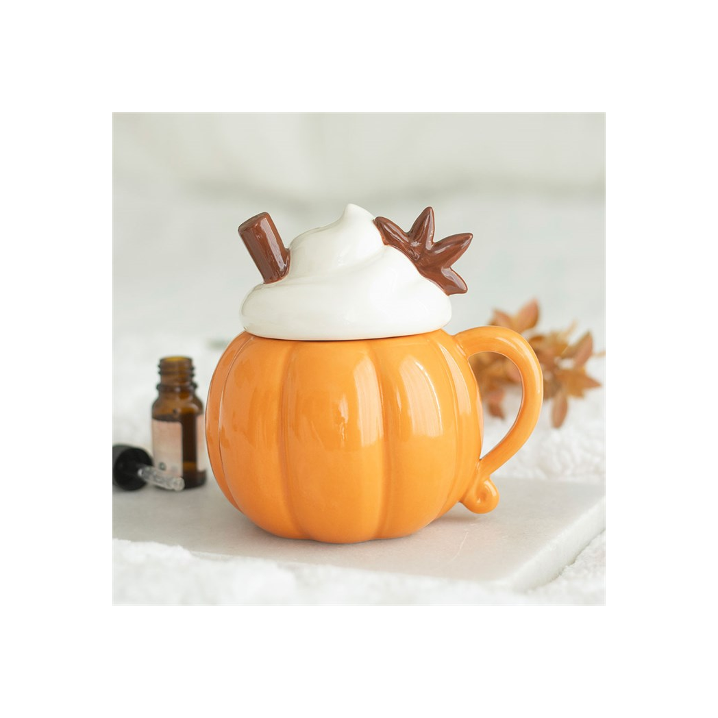 Pumpkin Cream Lidded Oil Burner and Wax Warmer - Image 1