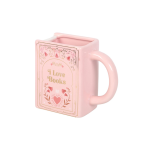 I Love Books Pink Book Shaped Mug - Image 4
