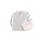 You Are Loved Rose Quartz Crystal Palm Stone - Image 4